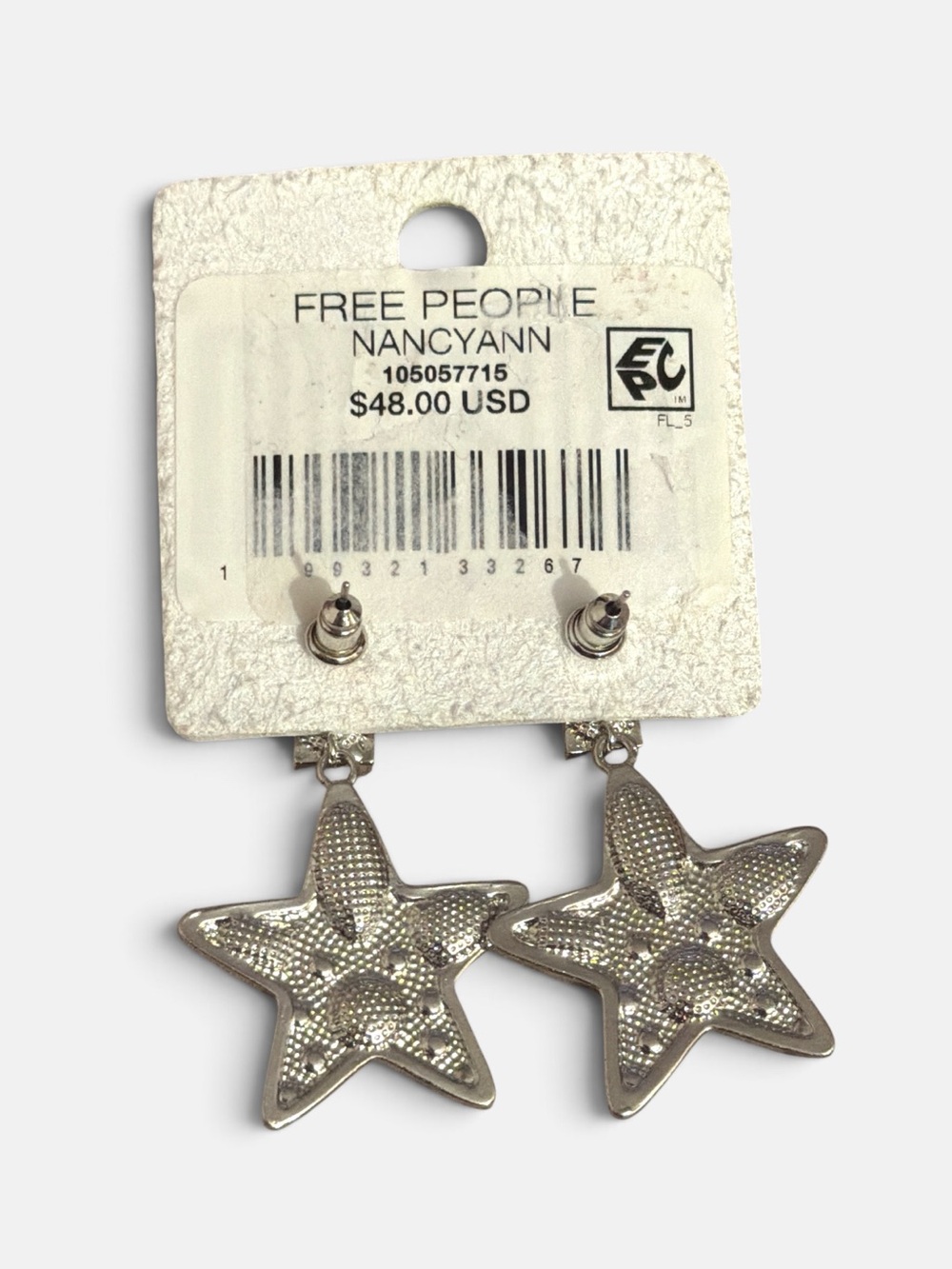 NWT Free People Nancy Ann Star multi Gem stone Silver Earrings - Picture 6 of 9